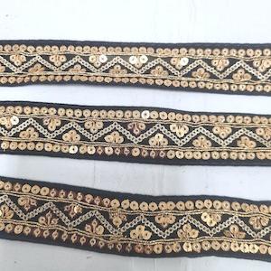 Black Velvet and Gold Indian Trim