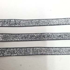 Silver and Black Sparkly Ribbon