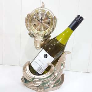 Deer with Clock Wine Holder