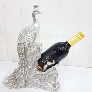 Womenswear: Silver Peacock Wine Holder