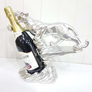 Silver Jaguar Wine Holder