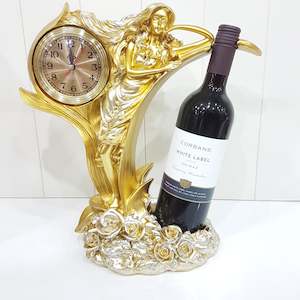 Golden Lady Clock Wine Holder