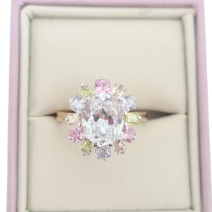 Womenswear: CZ Oval Statement Cocktail Ring