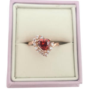 CZ Heart Cocktail Ring