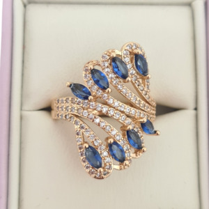 Blue CZ Statement Ring