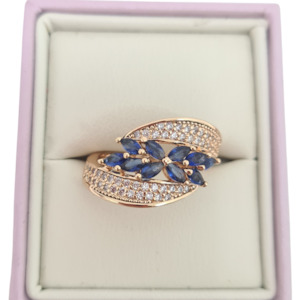 Blue Cocktail CZ Ring