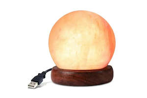 USB Himalayan Salt Lamp Sphere- Orange 7.5cm