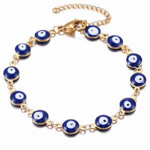 18K Gold Plated Stainless Steel Evil Eye Bracelet