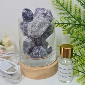 Womenswear: Rainbow Fluorite Diffuser & Lamp Holder Gift Set