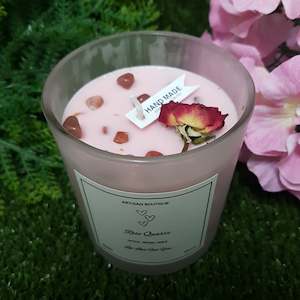 Womenswear: Handmade Rose Quartz Crystal Infused Candle