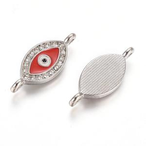 Womenswear: Red Evil Eye Rhinestone Link Connector