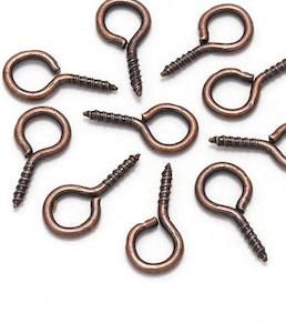 7mm Copper Screw Eye Pins