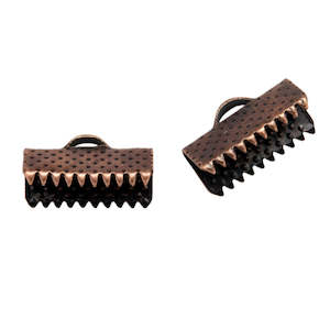 10pc 13mm Copper Ribbon End Crimps