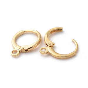 2pc 18k GP Huggie Hoop Earring Finding