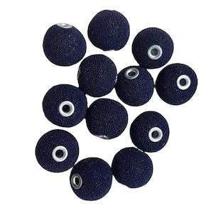 12pc Dark Blue Beaded Kashmiri Beads