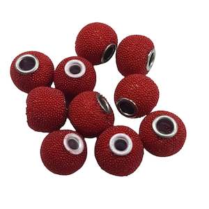 10pc Red  Kashmiri Beads