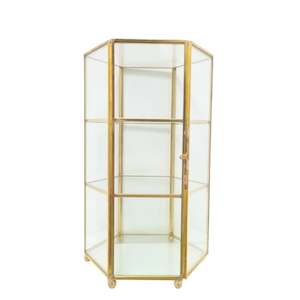 Brass Glass Jewellery Box Cabinet