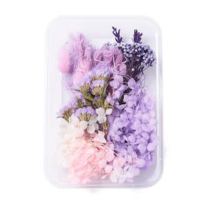 Womenswear: Mixed Purple and Pink Dried Flowers