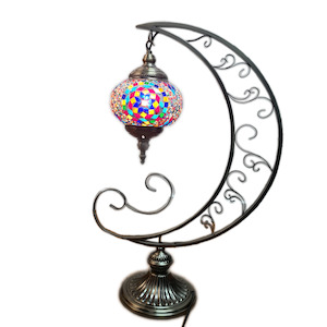 Turkish Mosaic Moon Lamp