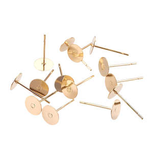 50pc Stainless Steel Gold Earring Posts