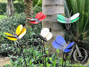 Creative art: Butterfly on a Stem - set of 3