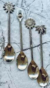 Set of 4 handmade brass teaspoons