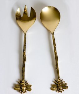 Handmade Brass Salad Servers