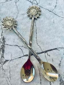 Sunflower Handmade Brass Teaspoon