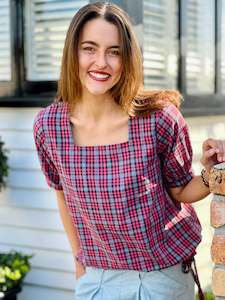 Eloise top cotton check