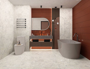 Bathroom and toilet fitting: Monte Clemo Bianco 600 x 600 Size Options