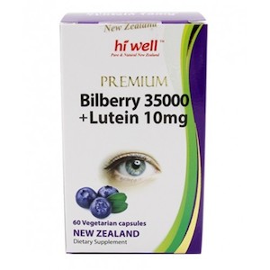 Hi Well Premium Bilberry 35000 Lutein 10mg 60 Vege Capsules