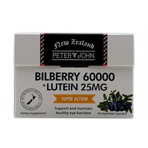 Peter & John Bilberry 60000 + Lutein 25mg 60 Vege Capsules