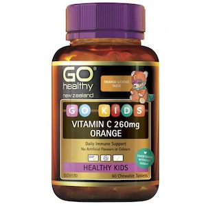 Internet only: GO Healthy GO Kids Vitamin C 260mg Orange 60 Chewable Tablets