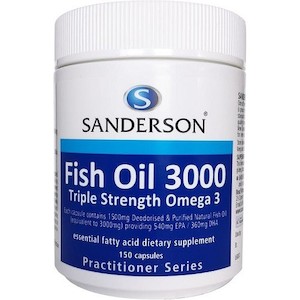 Sanderson Fish Oil 3000 Triple Strength Omega 3 150 Capsules