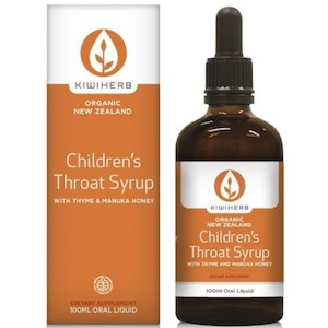 Kiwiherb Organic New Zealand Children's Throat Syrup 100ml