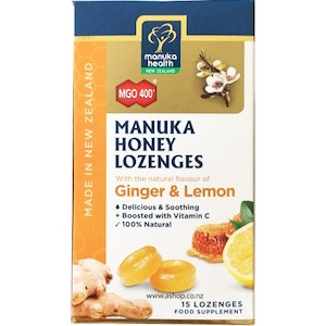 Manuka Health MGO 400 Manuka Honey Lozenges with Ginger and Lemon 65g