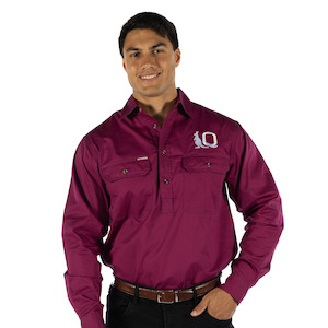 Clothing wholesaling: QLD Maroons 'Long-Yard' Work Shirt