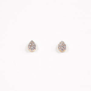 Jewellery manufacturing: 9ct Yellow Gold and Diamond Teardrop Studs