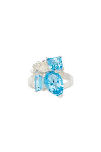 Karen Walker Rock Garden Sterling and Topaz Ring