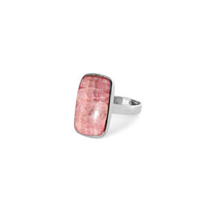 La Stele Rhodochrosite Rectangle Ring