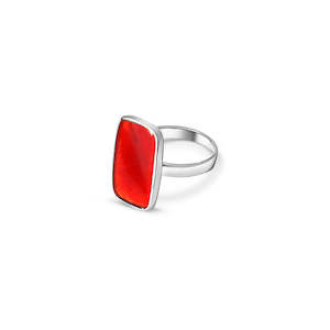 La Stele Carnelian Rectangle Ring