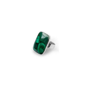 Jewellery manufacturing: La Stele Malachite Rectangle Ring