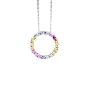 Ellani Multi Coloured Circle Pendant