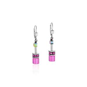 Coeur de Lion Pink Geocube Earrings