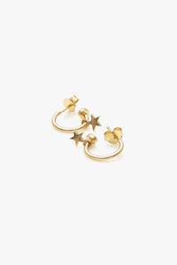 Stolen Girlfriend 18ct Gold Plated Star Anchor Earrings