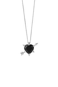 Jewellery manufacturing: Karen Walker Cupid's Arrow and Heart Necklace Silver Onyx