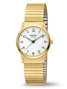 Boccia Gold Plated Stretchy Strap Watch