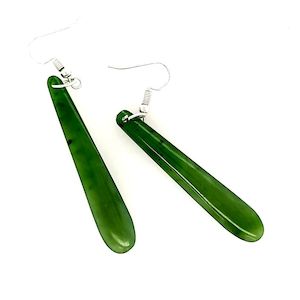 NZ Greenstone Roimata Drop Earrings