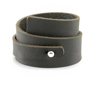 Ede & Addison Black Wrapped Leather Cuff