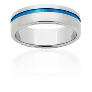 Titanium Sterling Silver and Blue Ring